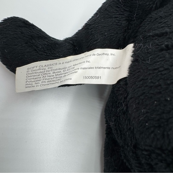 Plush Black Cat with Pumpkin and Purple Accents - Picture 5 of 5